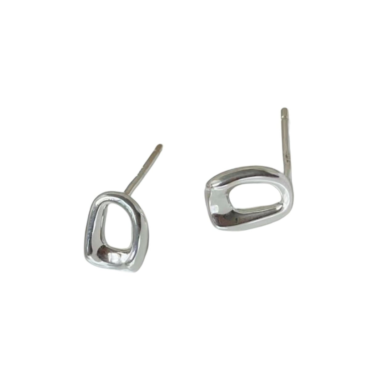 S925 pure silver geometric earrings - silvery
