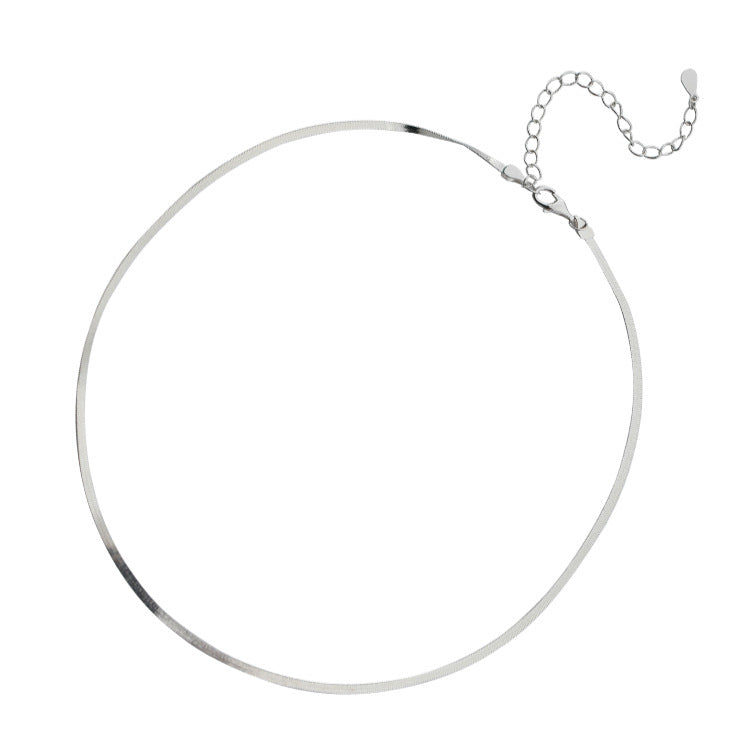 925 sterling silver snake bone chain necklace