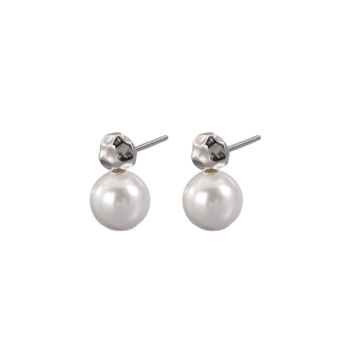 925 sterling silver pearl earrings - silvery