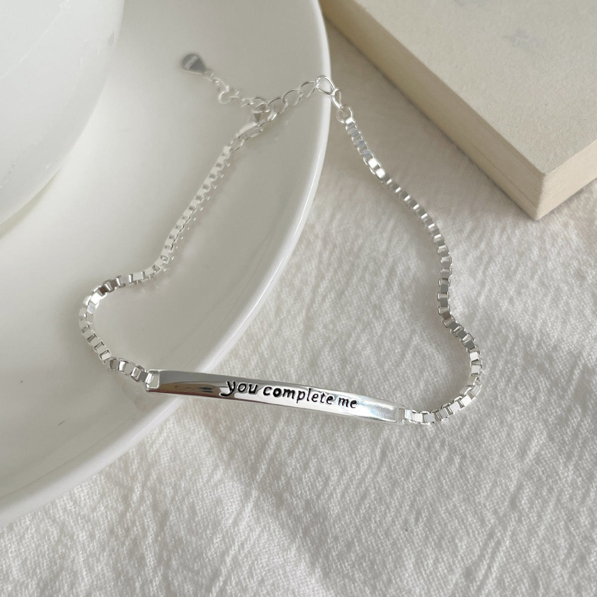 925 sterling silver letter bracelet - silvery
