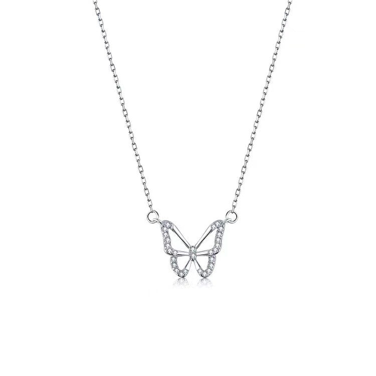 S925 Silver Butterfly Pendant Necklace