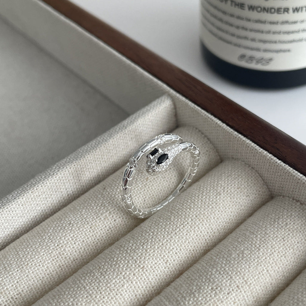 S925 sterling silver snake shaped ring