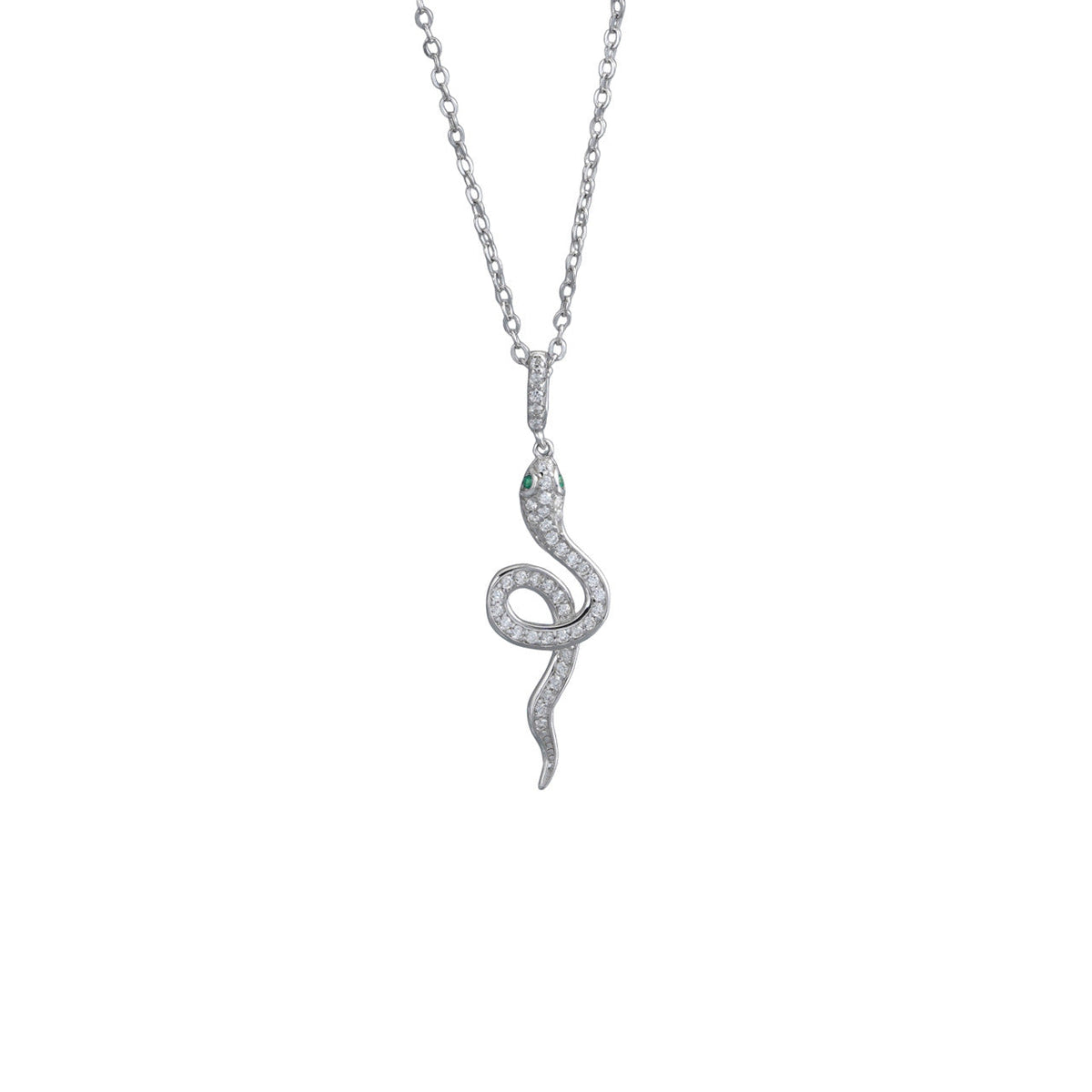 S925 sterling silver snake pendant necklace