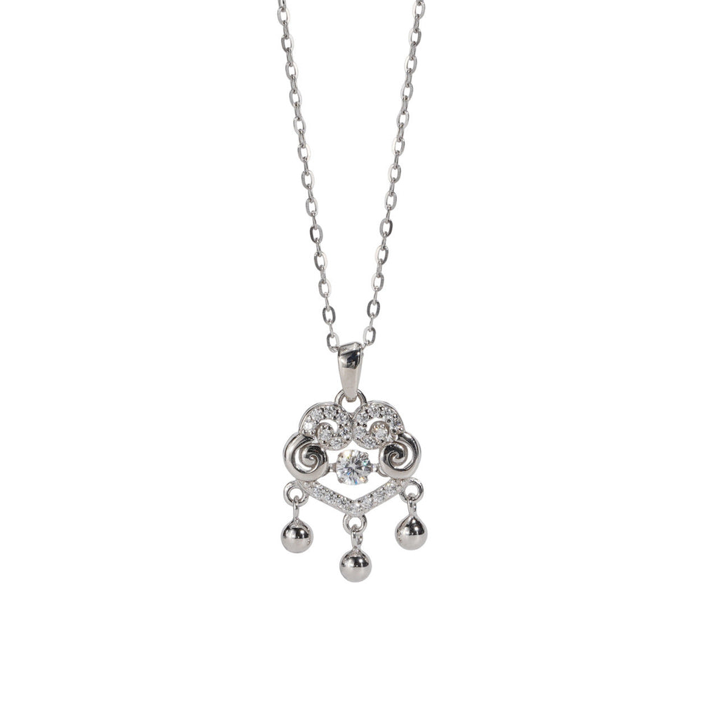 S925 sterling silver  pendant necklace - silvery