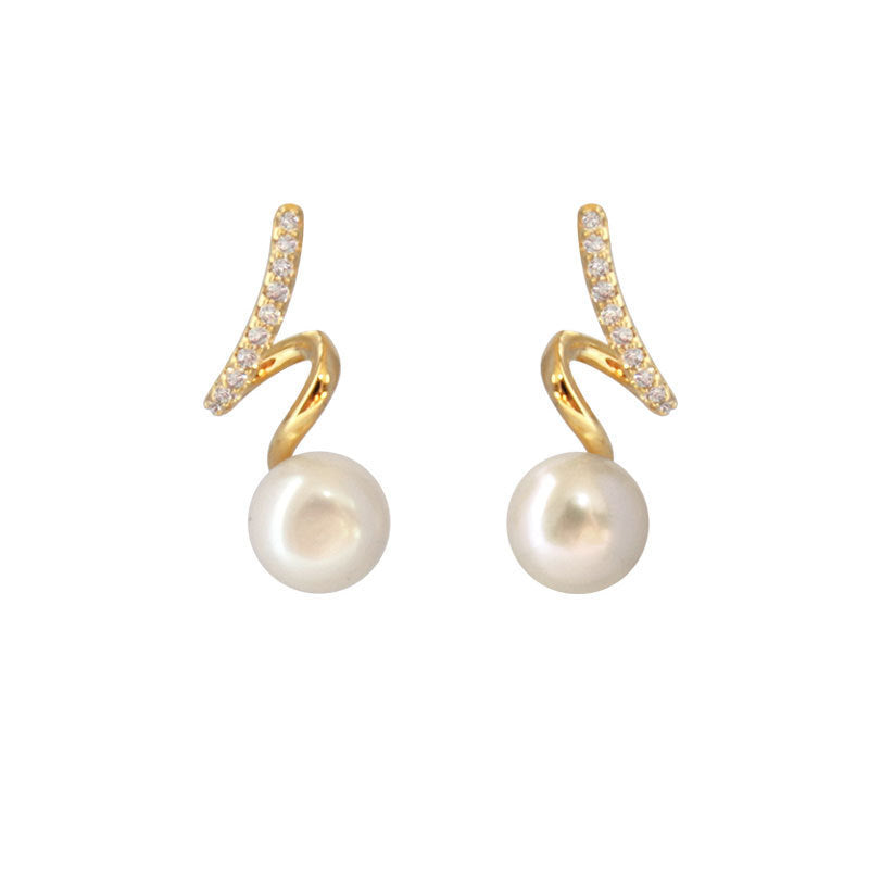 S925 pure silver pearl earrings