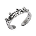 925 sterling silver crown shaped ring - silvery