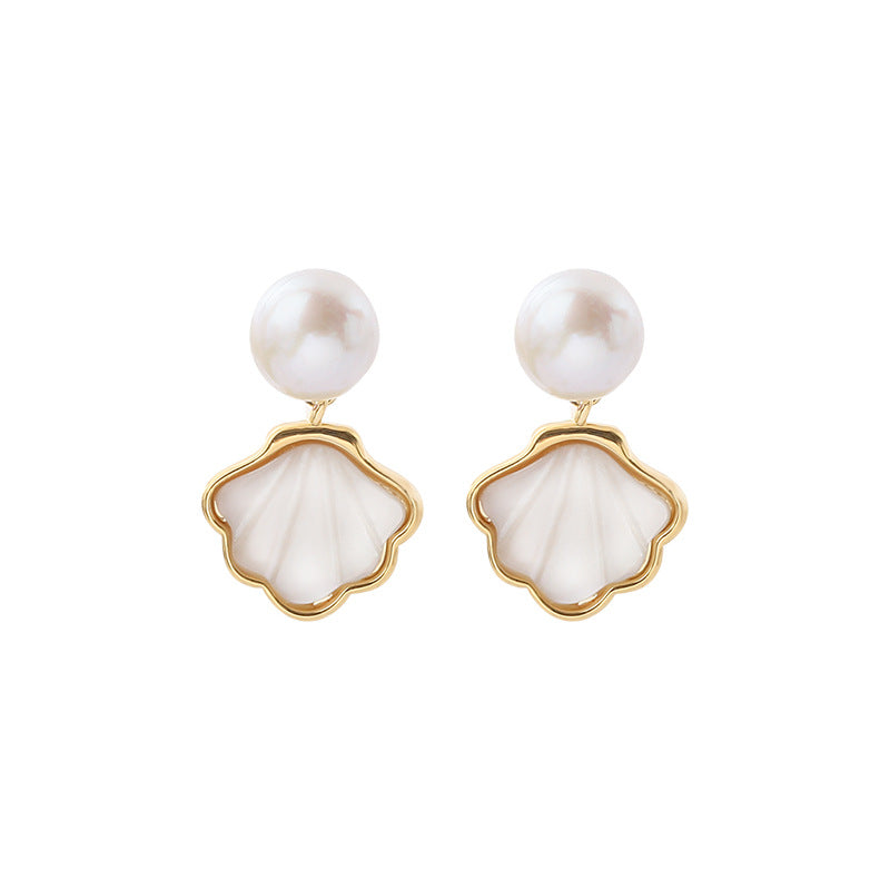 925 sterling silver shell earrings