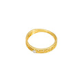 S925 Pure Silver Hollow Pattern Ring - Golden