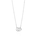 S925 sterling silver irregular double ring necklace