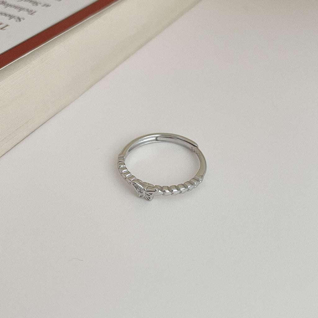 S925 sterling silver butterfly ring - silvery