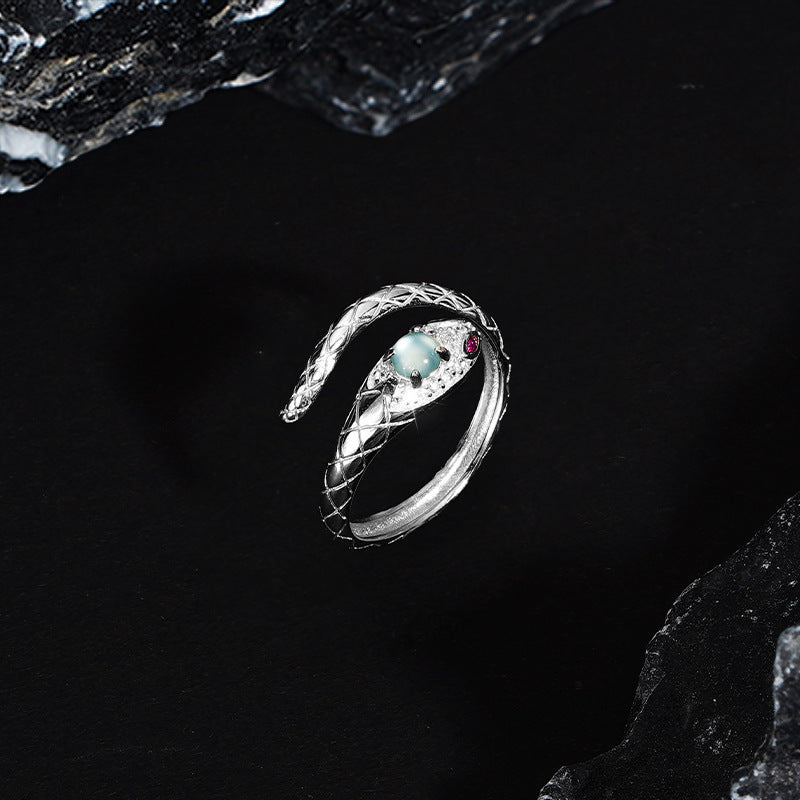 S925 sterling silver zodiac snake ring