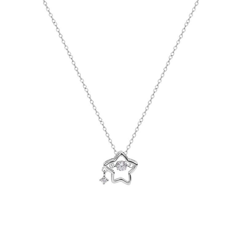 925 sterling silver star pendant necklace - silvery