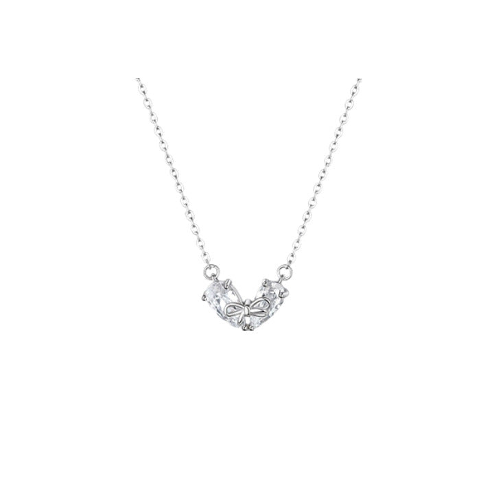 925 sterling silver heart pendant necklace - silvery
