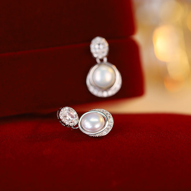 925 sterling silver freshwater pearl earrings