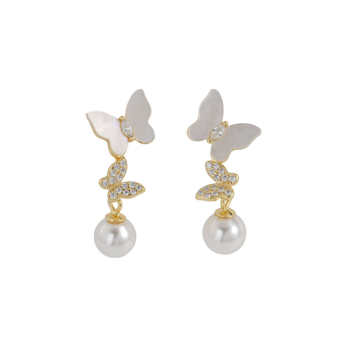 S925 sterling silver butterfly earrings