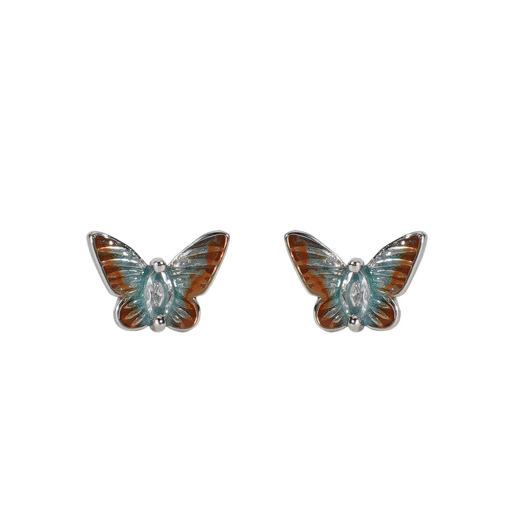 925 sterling silver butterfly shaped earrings - silvery