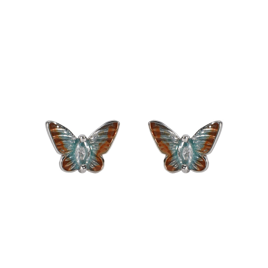925 sterling silver butterfly shaped earrings - silvery