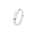 999 Silver Sun Moon Star Couple Ring - Silvery