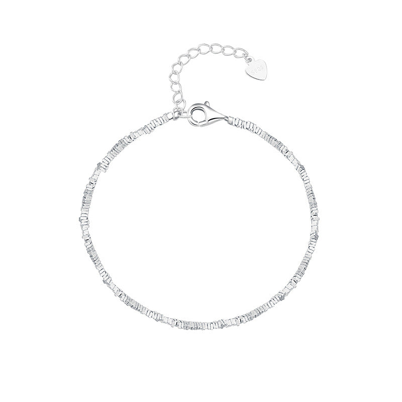 925 sterling silver broken silver bracelet - silvery