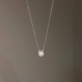 S925 Pure Silver Freshwater Pearl Pendant Necklace - Silvery