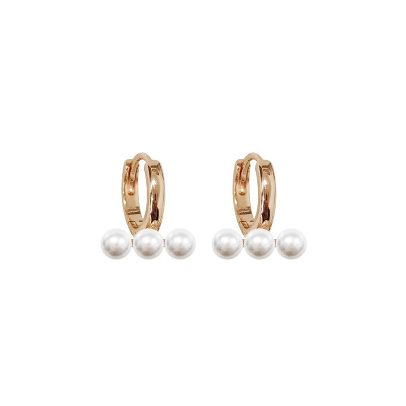 S925 pure silver imitation pearl earrings
