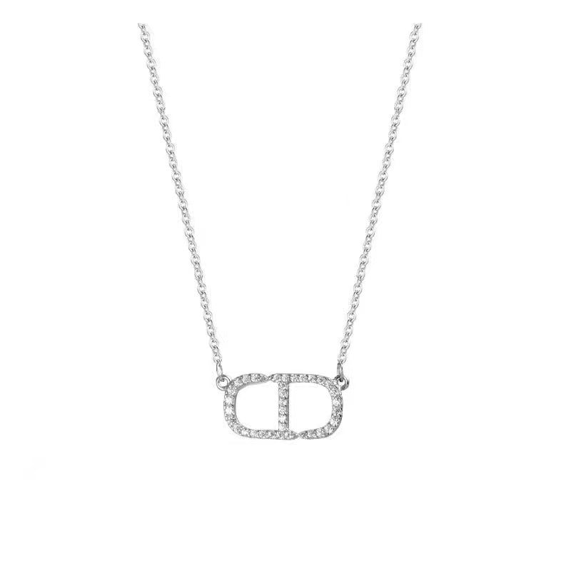 925 sterling silver simple temperament necklace