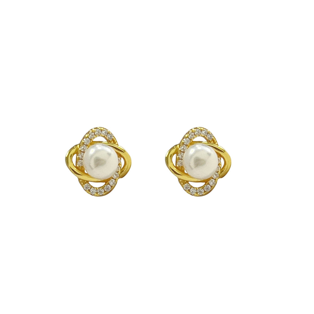 S925 sterling silver pearl earrings