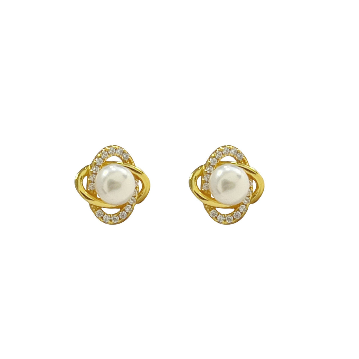 S925 sterling silver pearl earrings