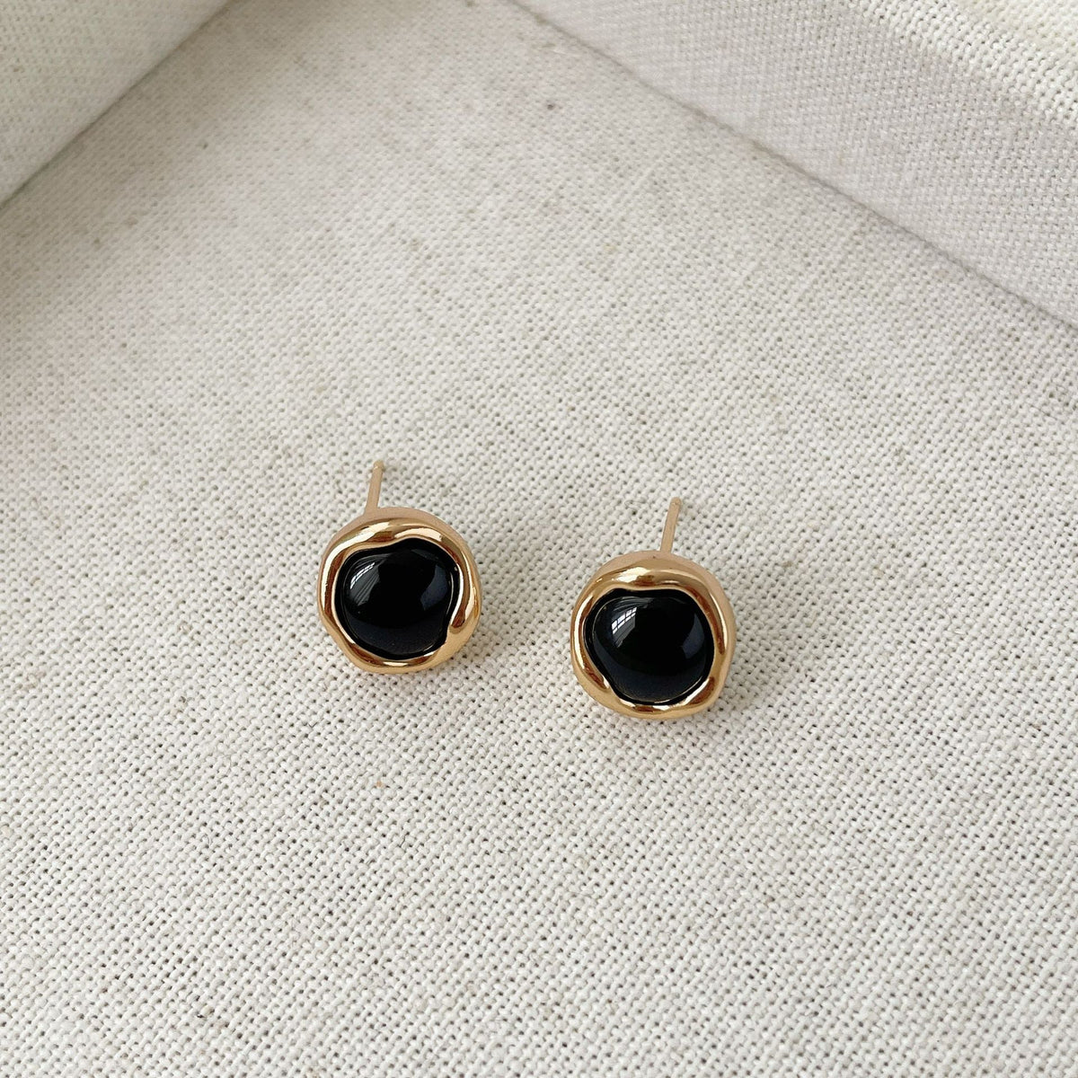 S925 sterling silver black agate earrings