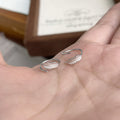 S925 sterling silver leaf shaped earrings