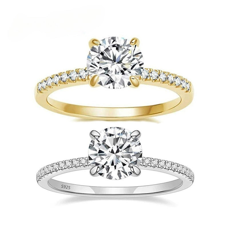 S925 silver four-claw 1.2-carat zircon silver ring