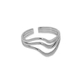 Layered Wave Line Open Ring – image 6