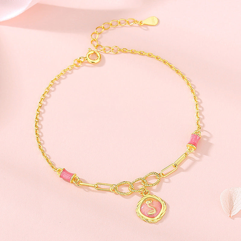S925 sterling silver bracelet - golden