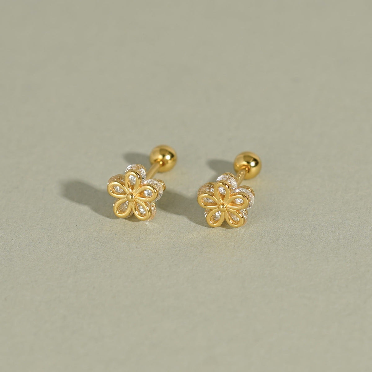 925 sterling silver flower earrings