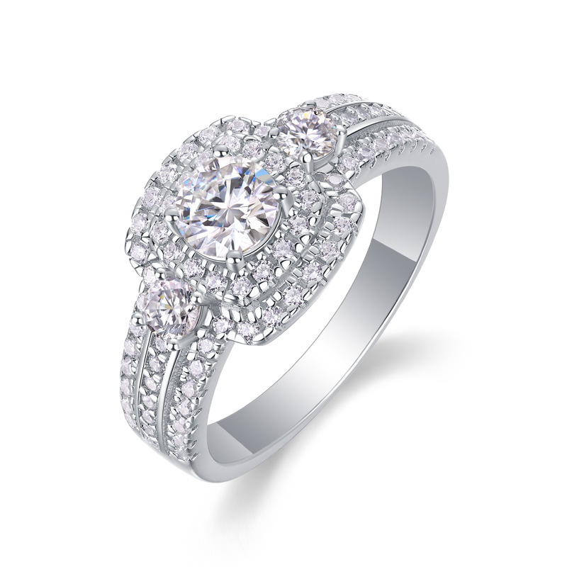 S925 Silver Moissanite Dual-Use Stackable Ring