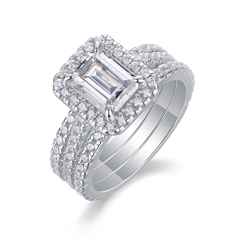 S925 Silver Moissanite Dual-Use Stackable Ring