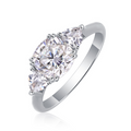 S925 Silver Moissanite "Guardian" Closed Ring