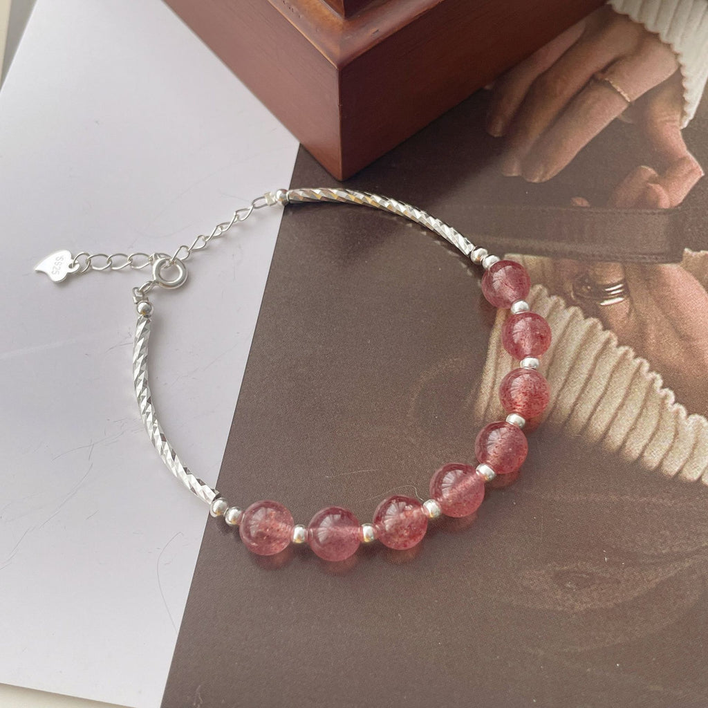 925 sterling silver strawberry crystal bracelet