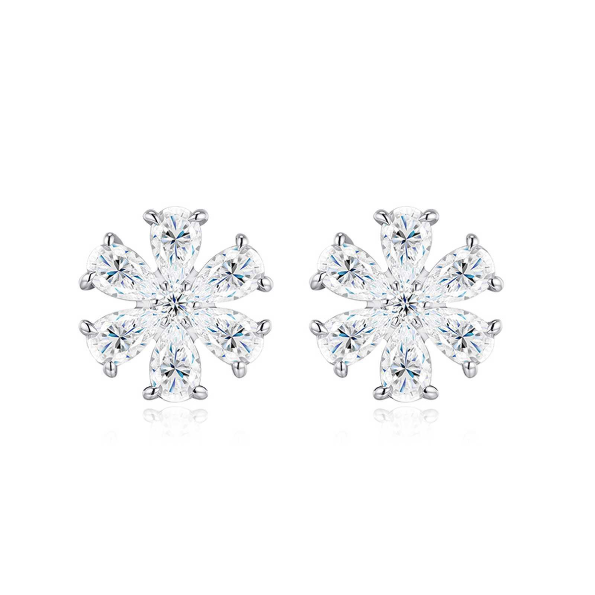 S925 Silver Six-Prong Moissanite Stud Earrings