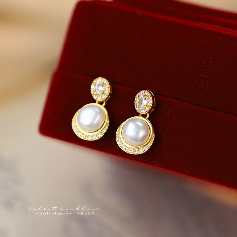 925 sterling silver freshwater pearl earrings