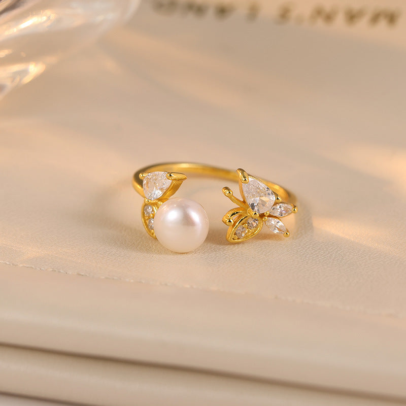 925 sterling silver freshwater pearl ring