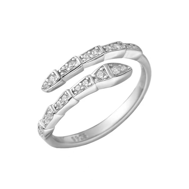 925 sterling silver snake shaped ring