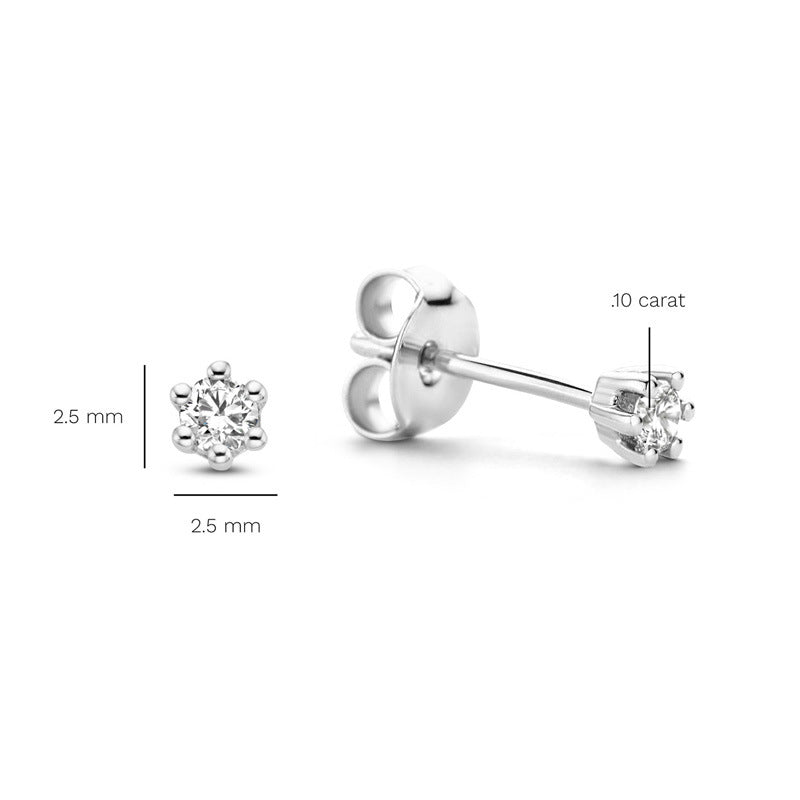 S925 sterling silver geometric square zircon earrings