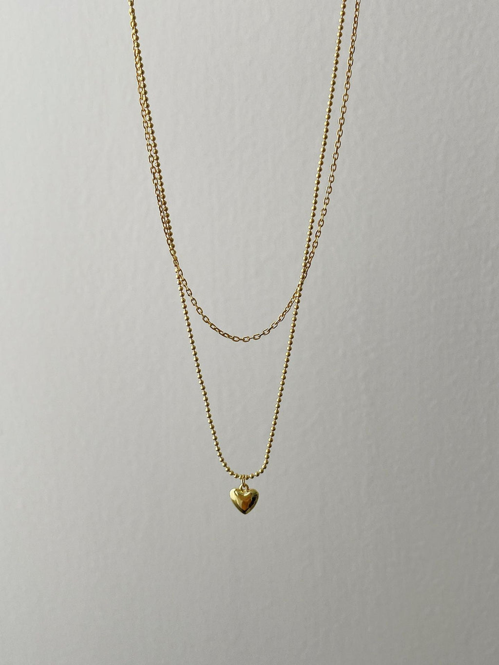 S925 sterling silver double layered necklace