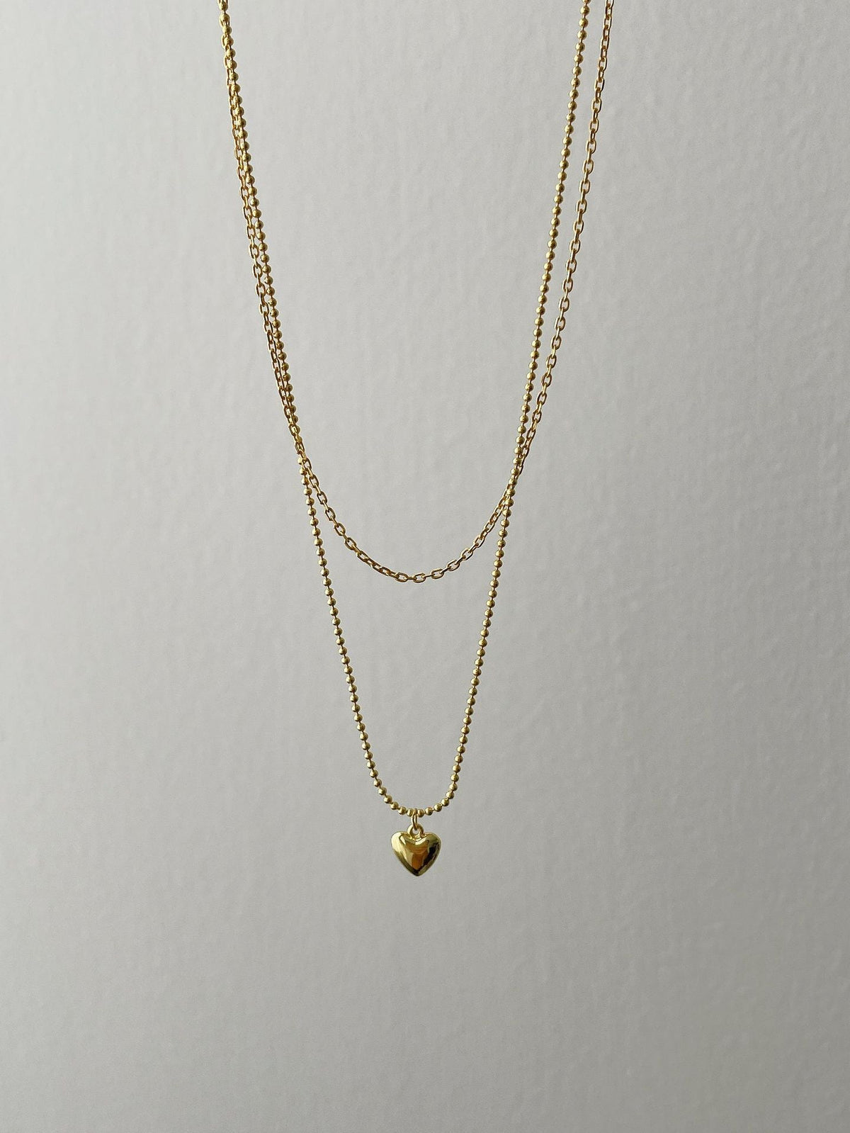 S925 sterling silver double layered necklace