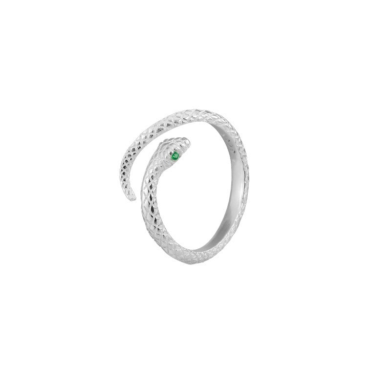 S999 Silver Snake Opening Ring