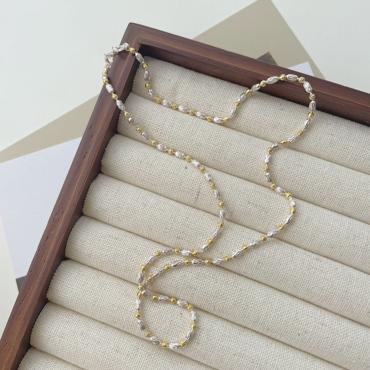 925 sterling silver olive bead necklace