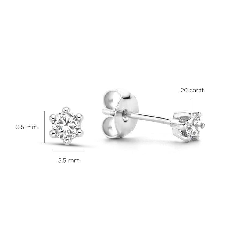 S925 sterling silver geometric square zircon earrings