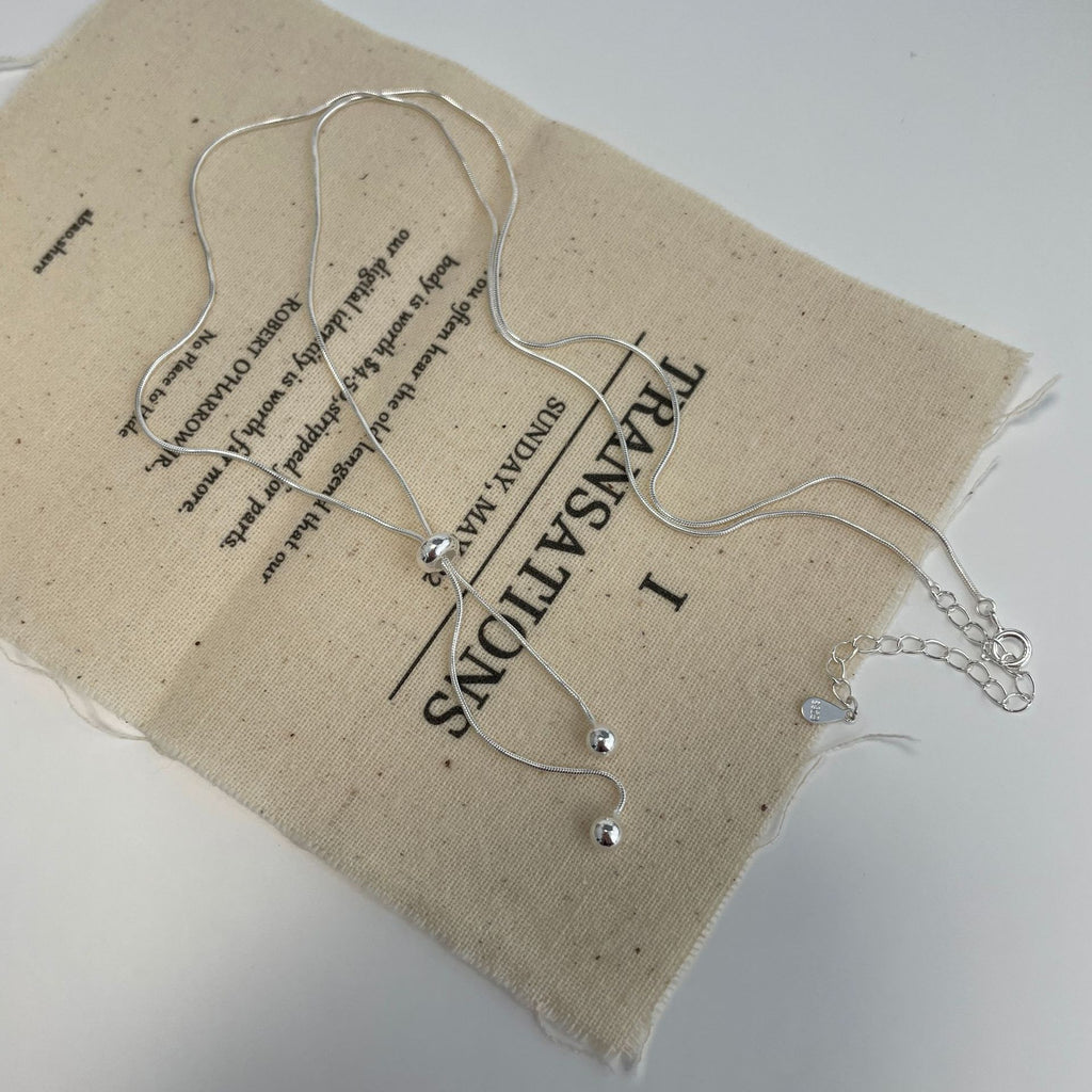925 sterling silver tassel necklace - silvery