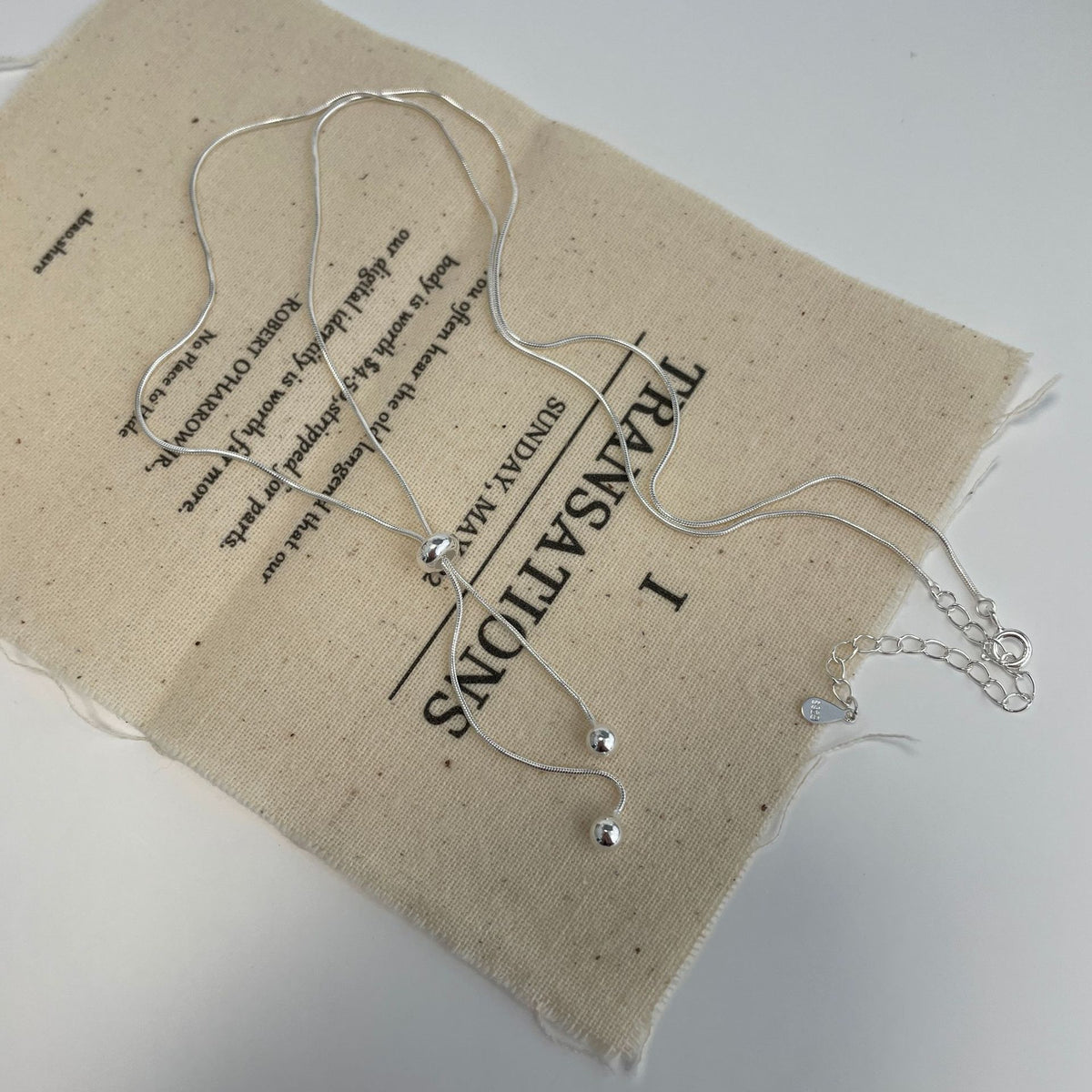 925 sterling silver tassel necklace - silvery